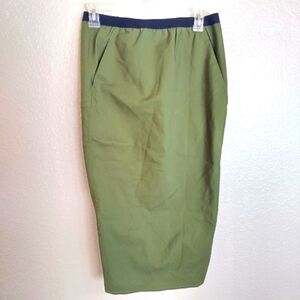 Rick Owens lilies green pencil split back skirt sz 8